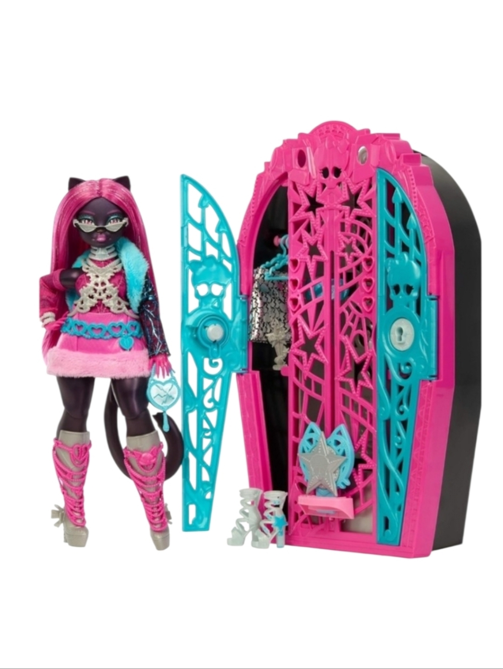 🍹Monster High Skulltimate Secrets Doll and Accessories Set, Catty Noir